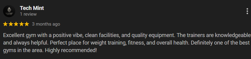 Positive review for DR DINO unisex gym Chengalpattu training programs